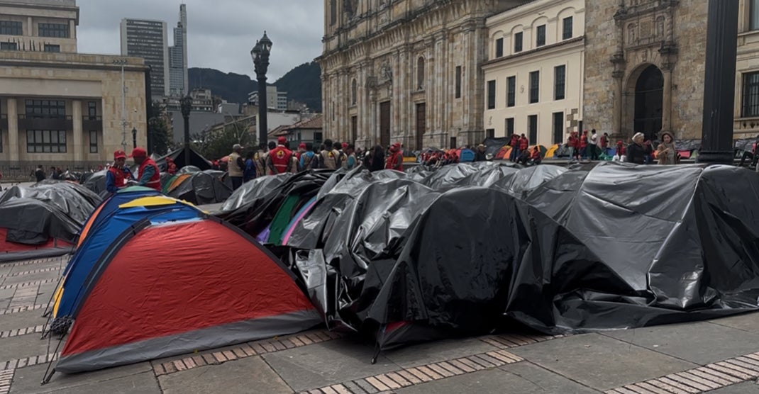 Campesinos en la Plaza de Bolívar