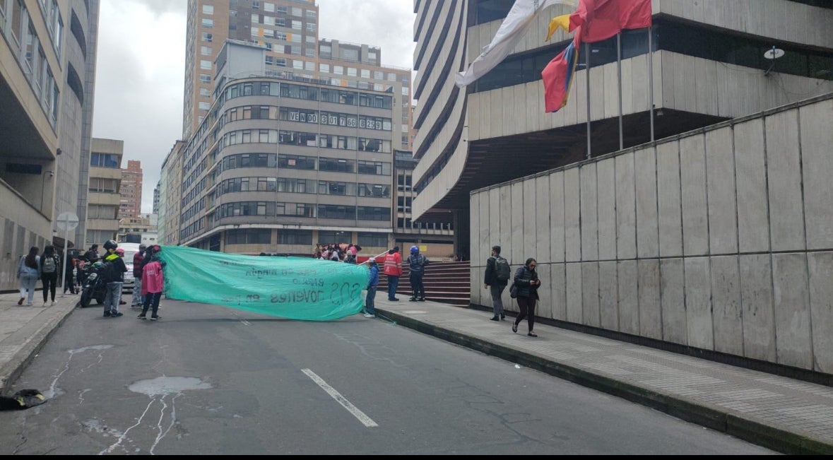 Movilización en el centro de Bogotá