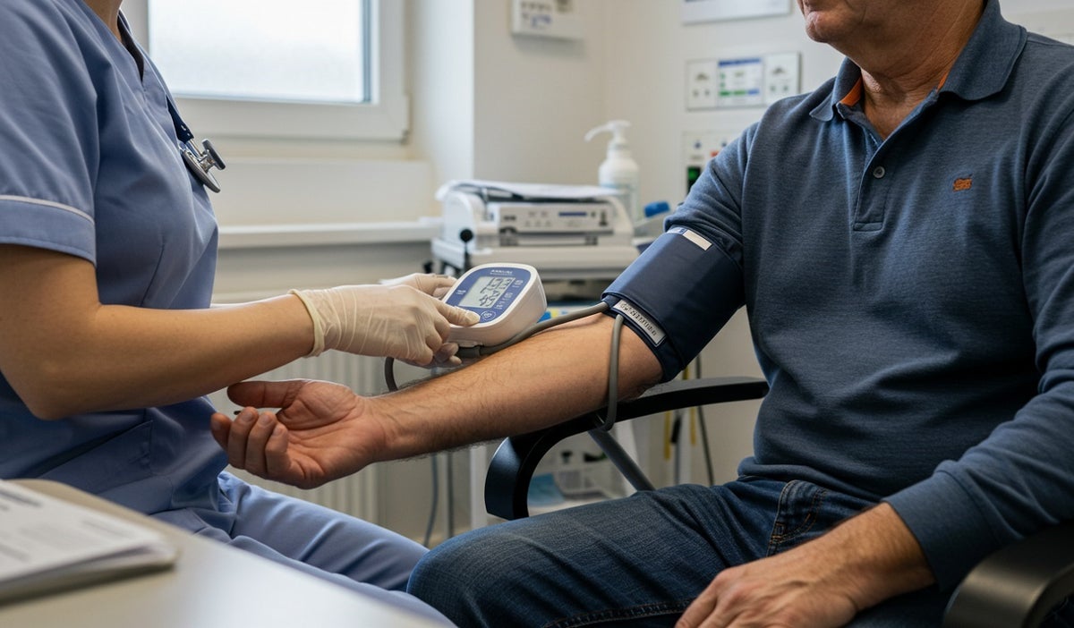 Persona en examen de hipertensión arterial