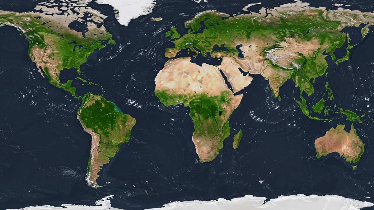 Planeta Tierra visto desde un satélite 