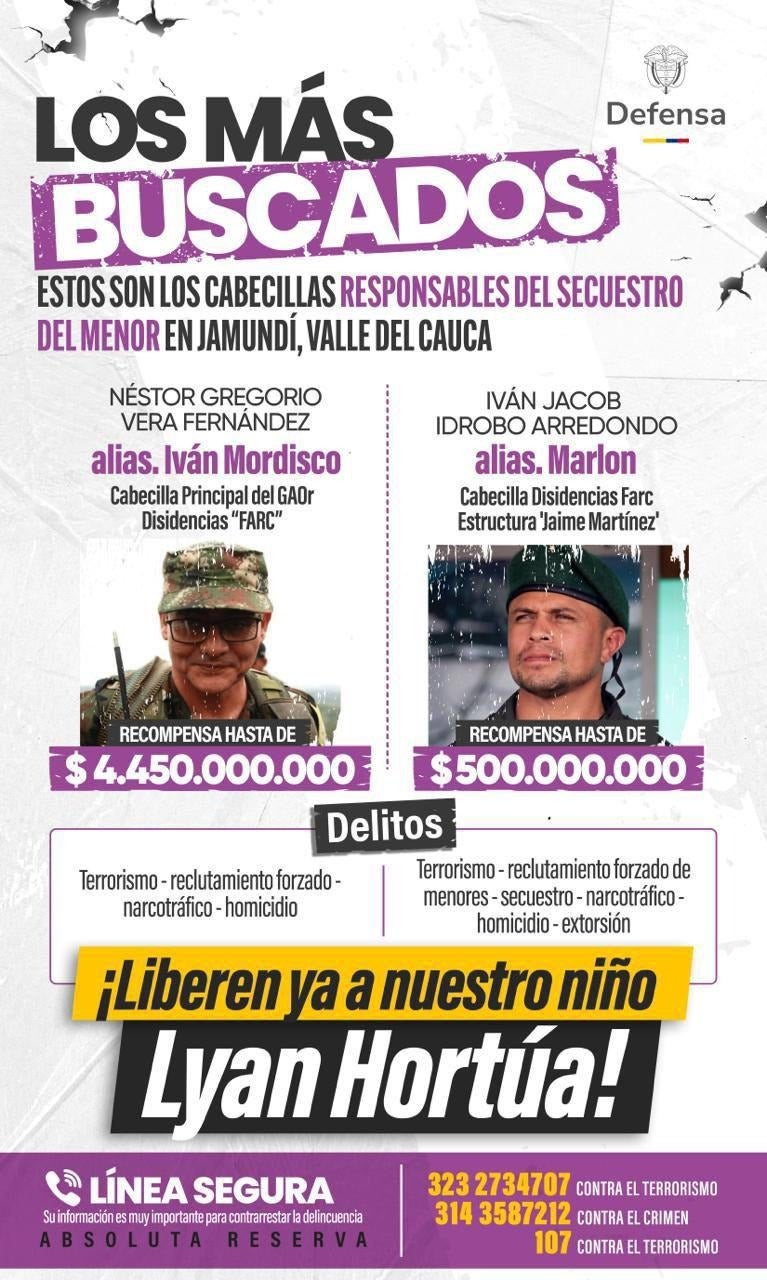 Pagan una recompensa de .450 millones por Iván Mordisco