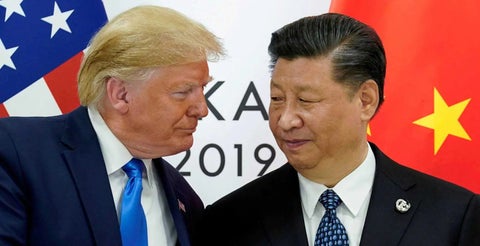 de izquierda a derecha Donald Trump, presidente de Estados Unidos y Xi Jinping, presidente de China.