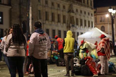Campesinos en la Plaza Bolívar