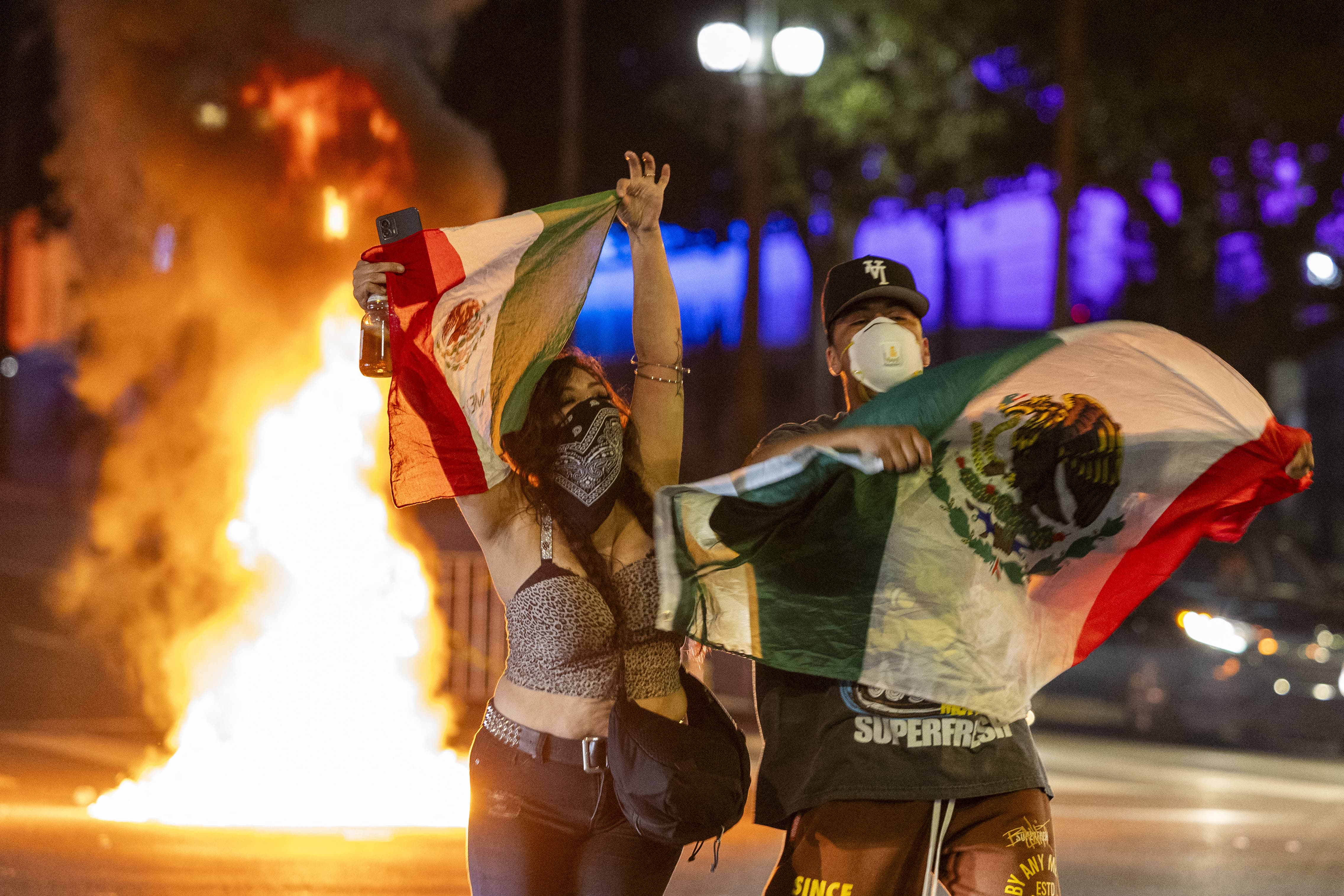 Manifestaciones pro migración en Los Ángeles