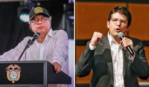 Gustavo Petro y Miguel Uribe