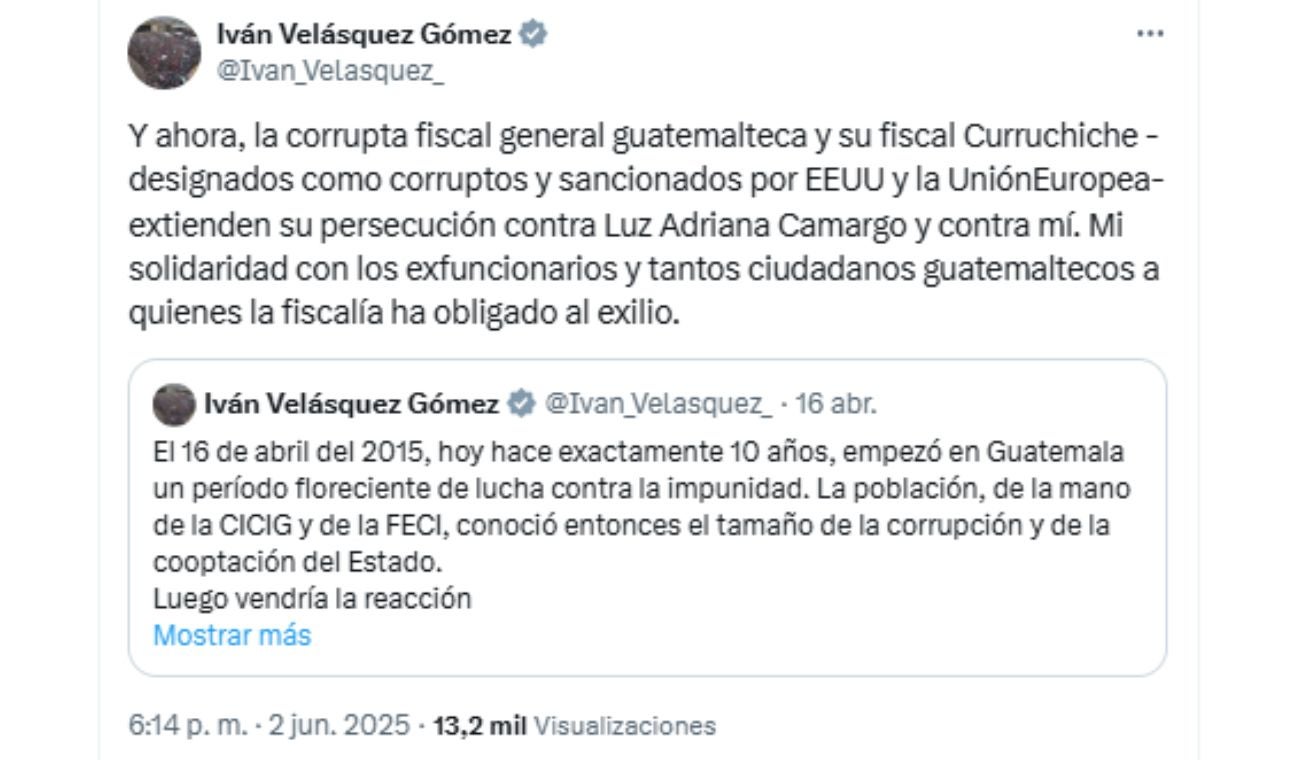 Guatemala ordena captura de Luz Camargo e Iván Velásquez