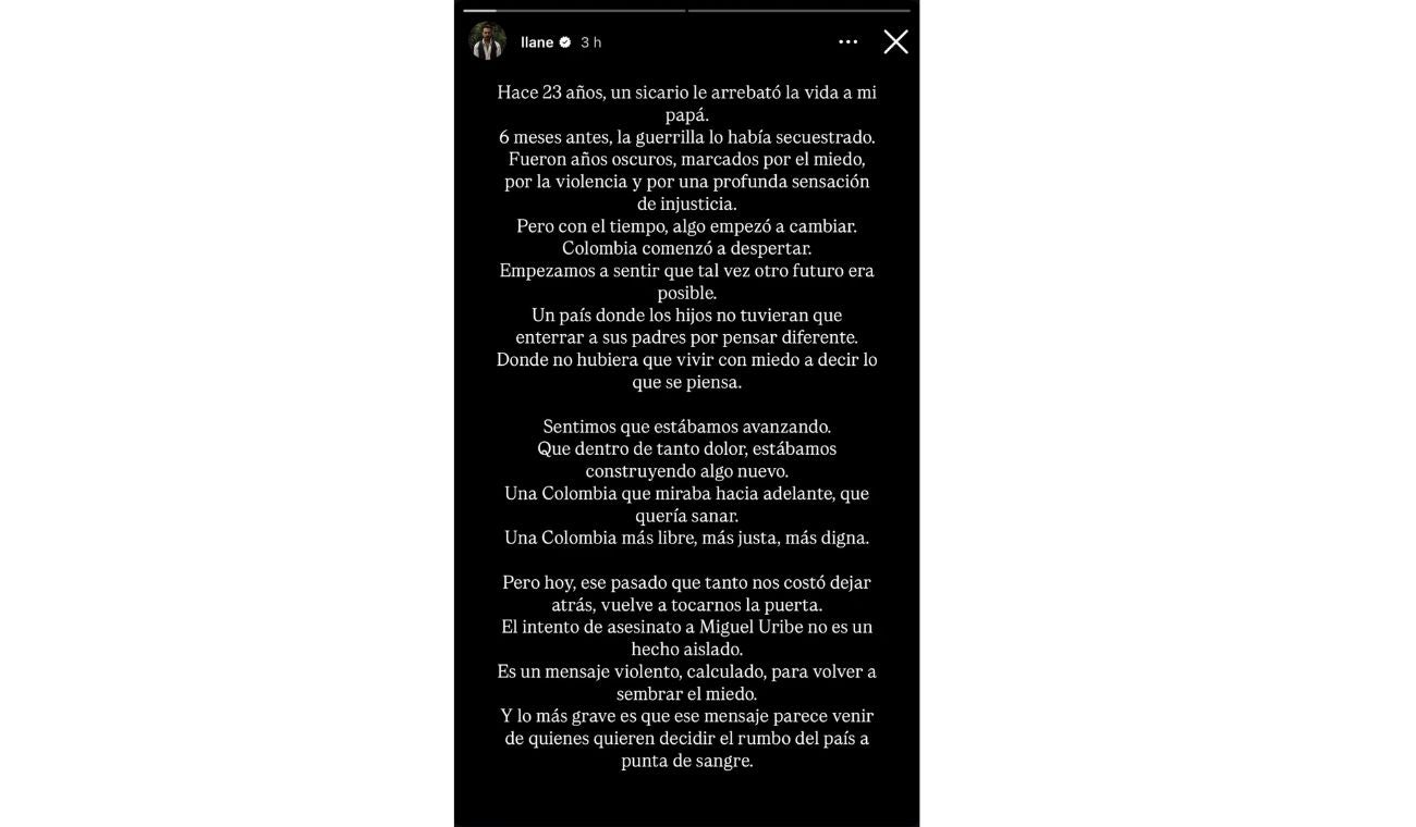 LLANE recuerda a su padre tras ataque a MIGUEL URIBE