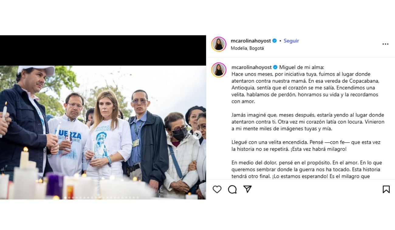 María Carolina Hoyos y su emotivo mensaje a MIGUEL URIBE