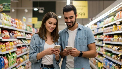 Pareja haciendo compras