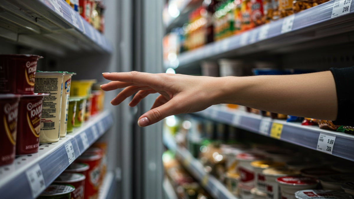 Productos en un refrigerador