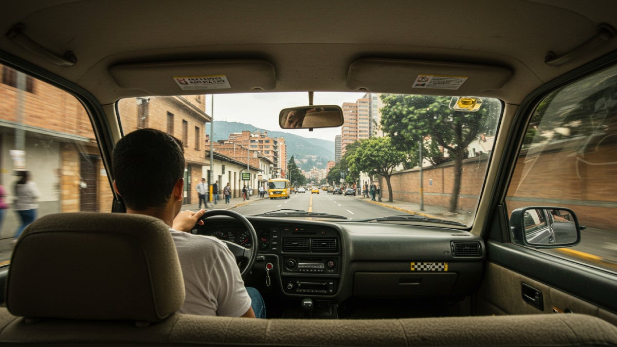 Taxista trabajando