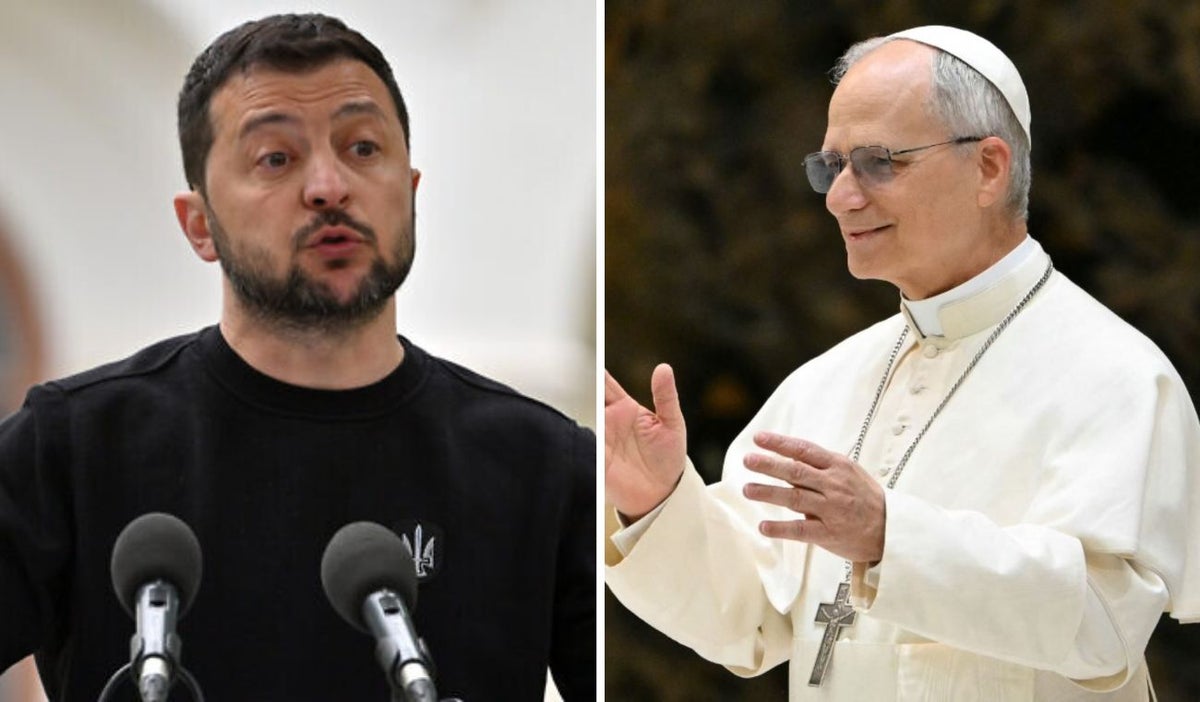Volodimir Zelenski y papa León XIV