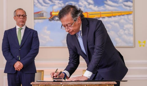Alfredo Saade y el presidente Petro