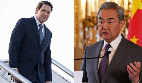Wang Yi y Marco Rubio