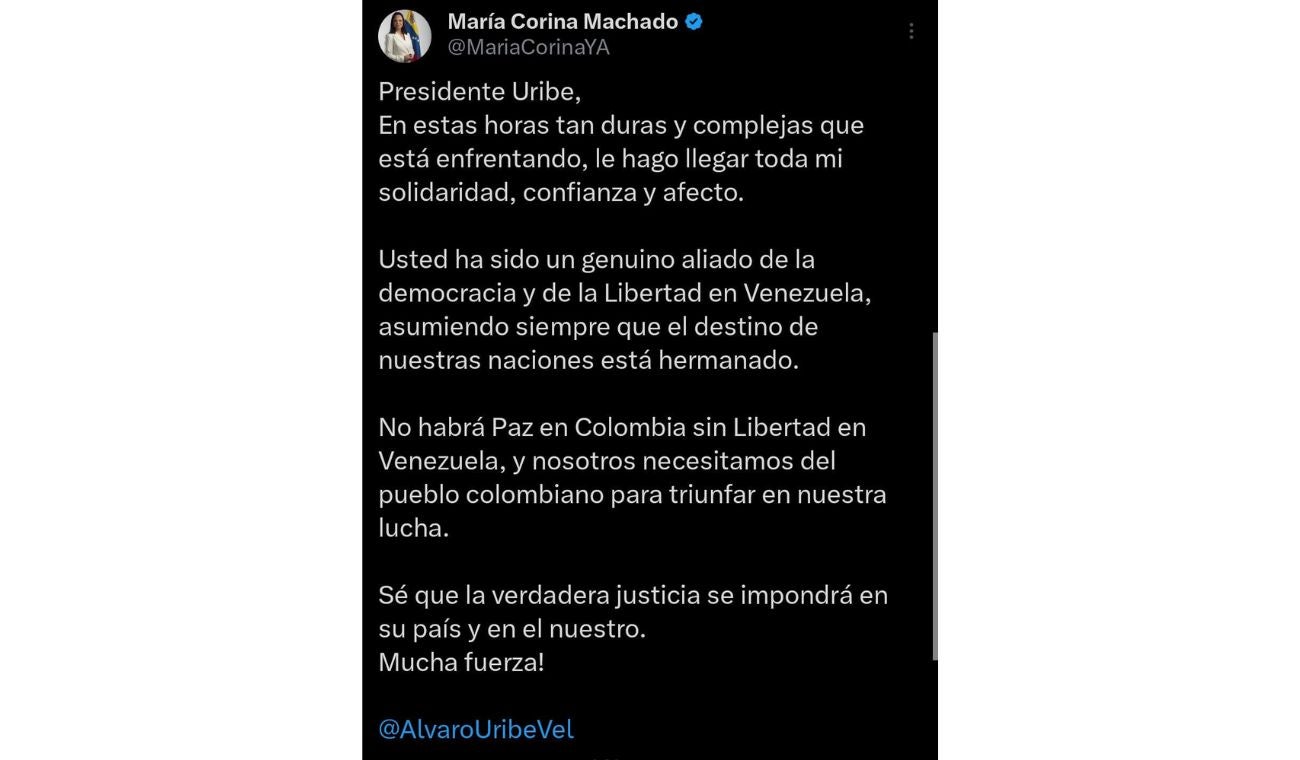 María C Machado a Uribe: 