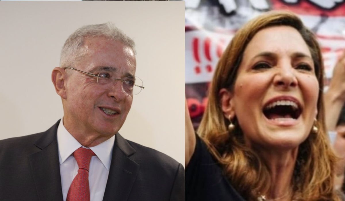 María Elvira Salazar y Álvaro Uribe