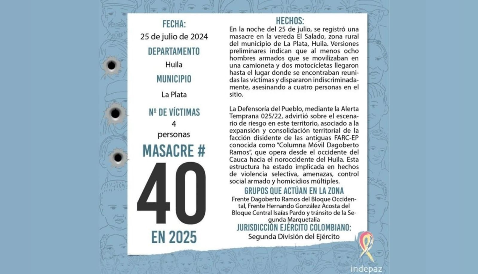 MASACRE en La Plata, Huila: ataque armado deja 4 MUERTOS