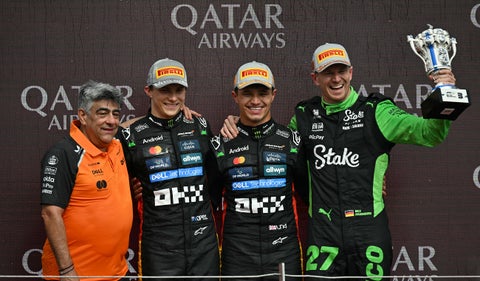 Podio del Gran Premio de Gran Bretaña 2025 de Fórmula 1