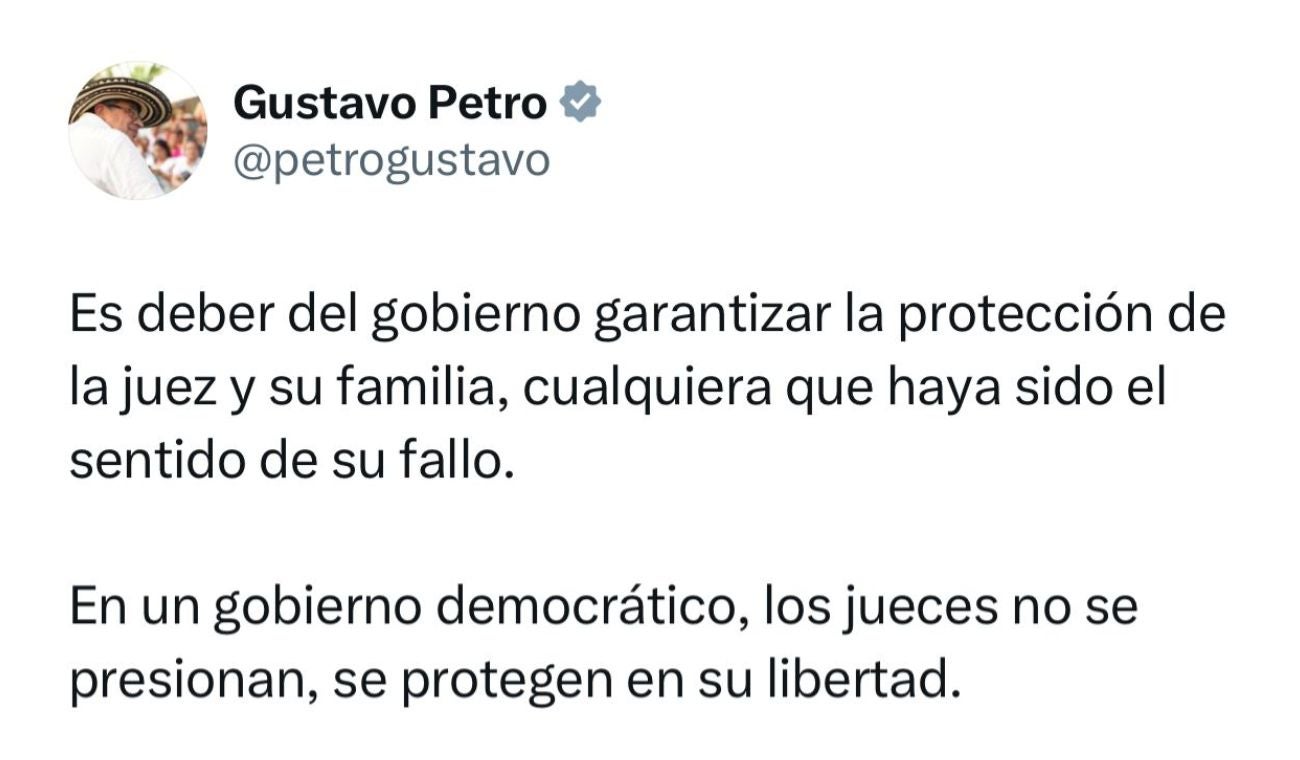 PETRO: Gobierno garantiza PROTECCIÓN de juez del caso URIBE