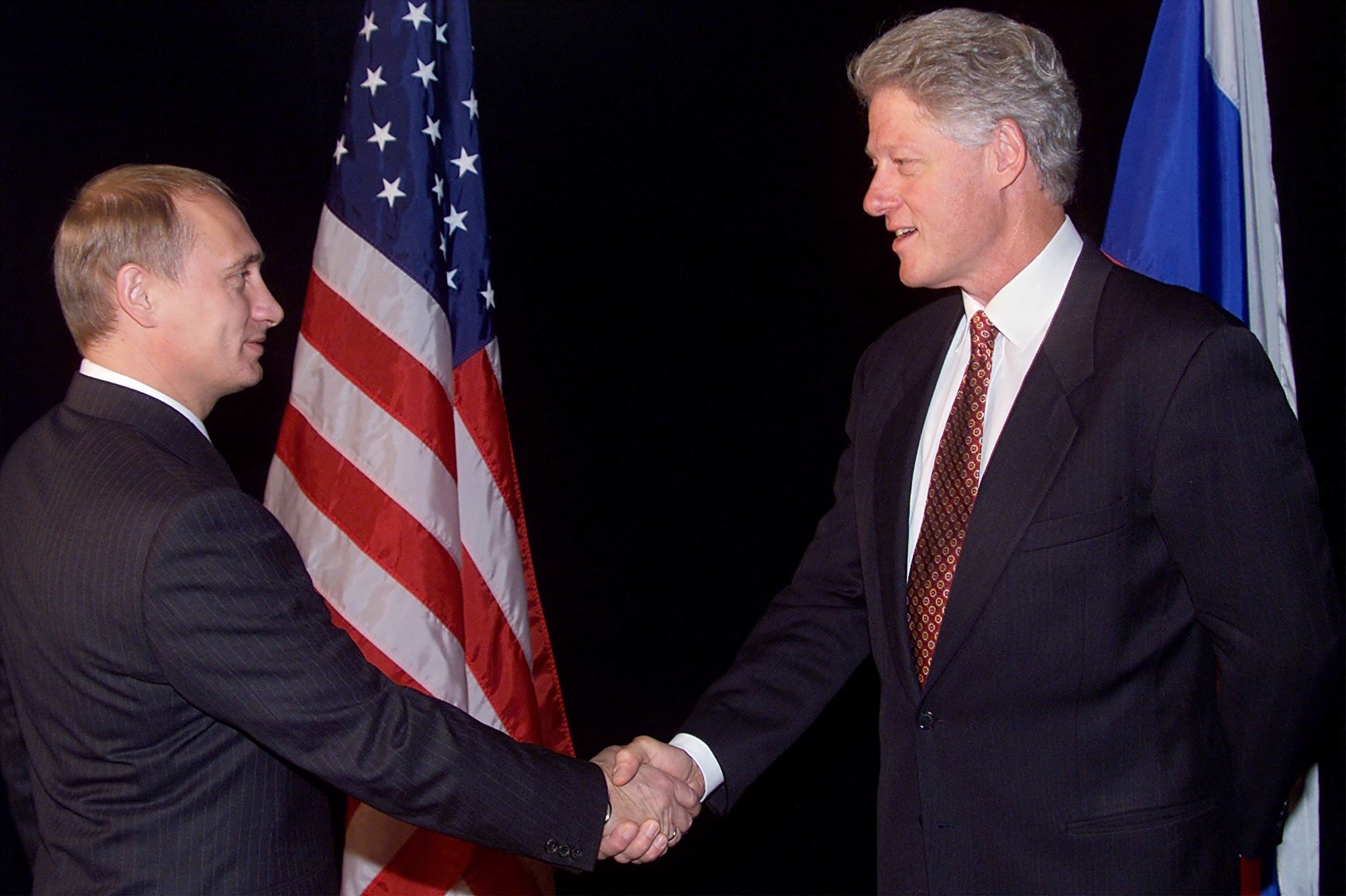 Vladimir Putin y Bill Clinton en 1999
