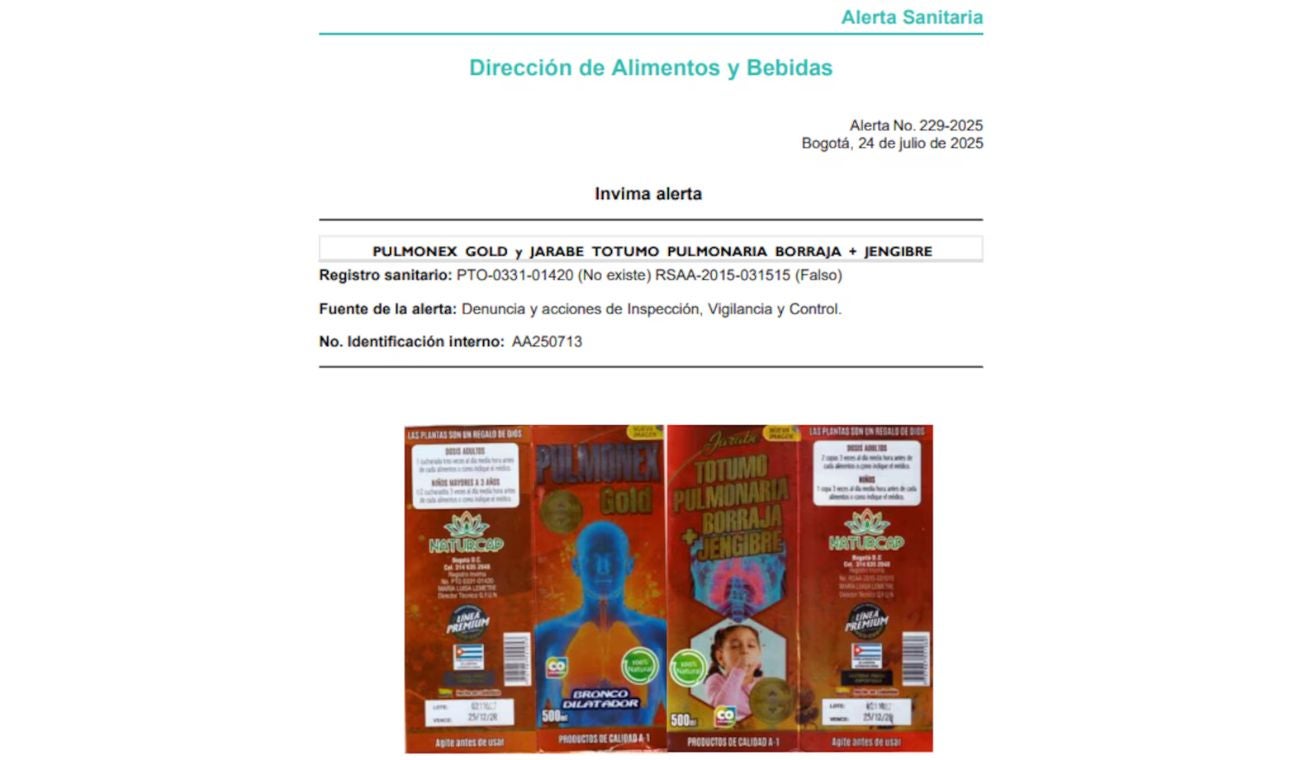 Invima alerta sobre jarabe para la tos: puede ser peligroso