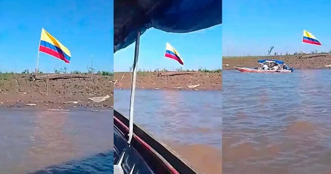 Bandera de Colombia en la isla de Santa Rosa