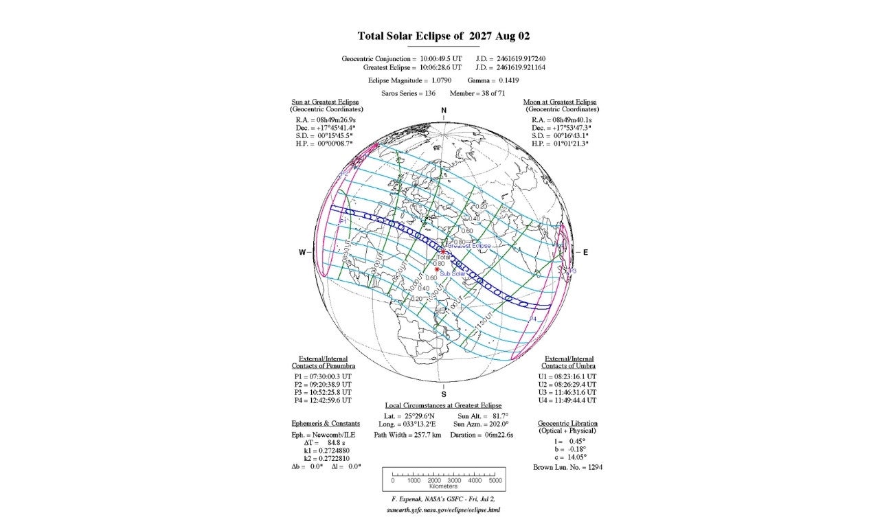Fecha exacta del eclipse total de sol de agosto