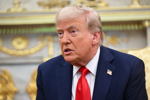Imagen en primer plano del presidente estadounidense, Donald Trump.
