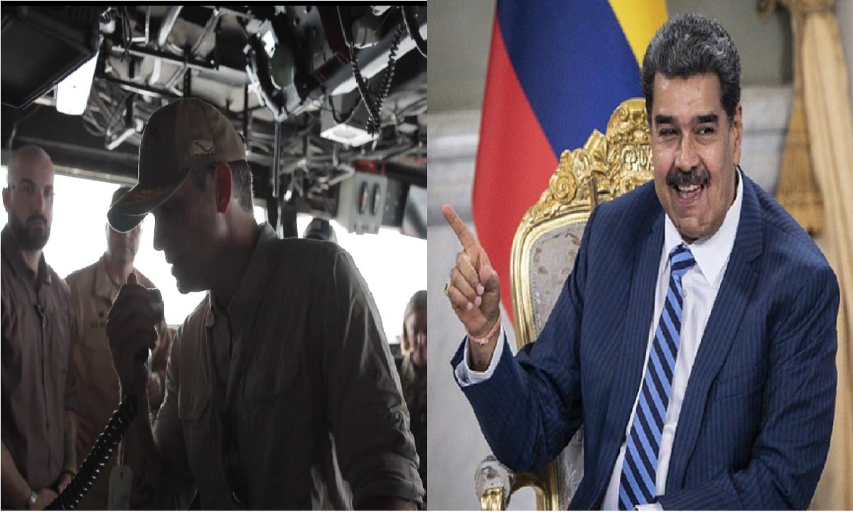 Secretario de Guerra y Nicolás Maduro