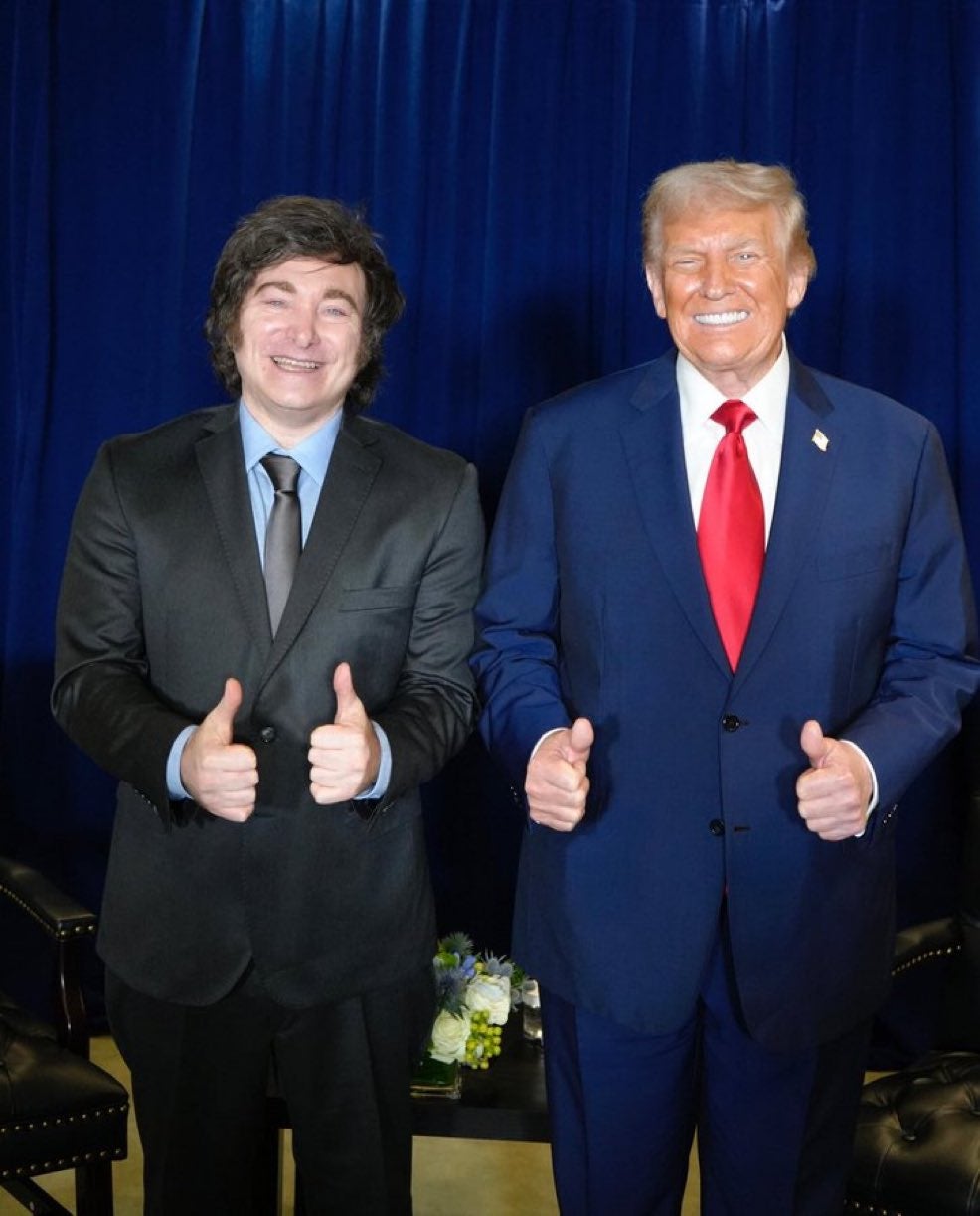 Presidente Javier Milei y el presidente Donald Trump