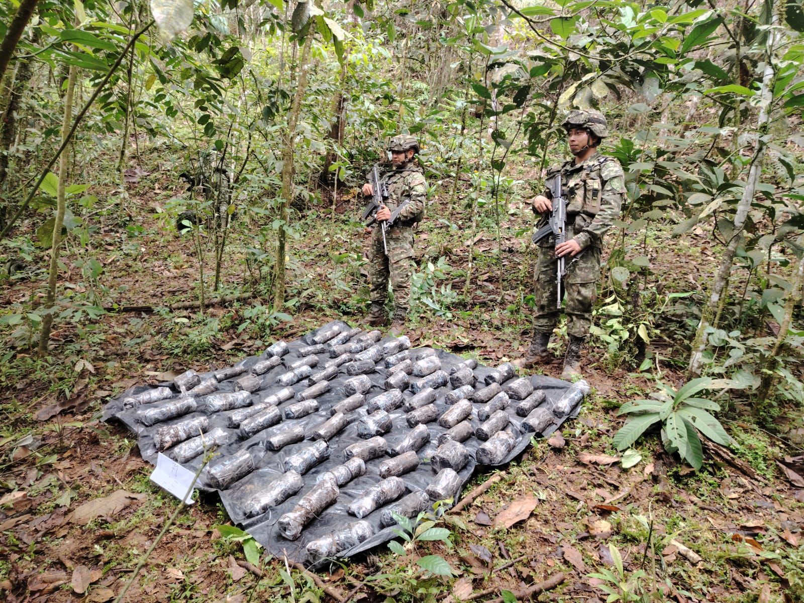 los explosivos habían sido enterrados en zona rural de Puerto Rico, Caquetá