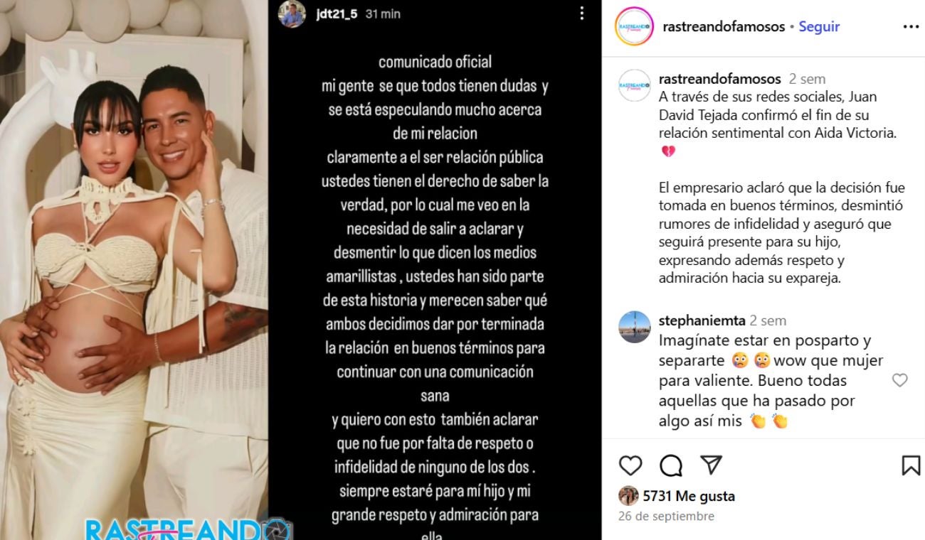 También destacó el papel de Aida Victoria como madre y aseguró que ella está al frente del cuidado de su hijo