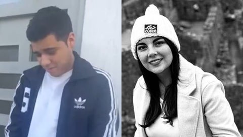 Combo de imágenes de Óscar Gómez, presunto feminicida de Laura Camila Blanco, y de la víctima.
