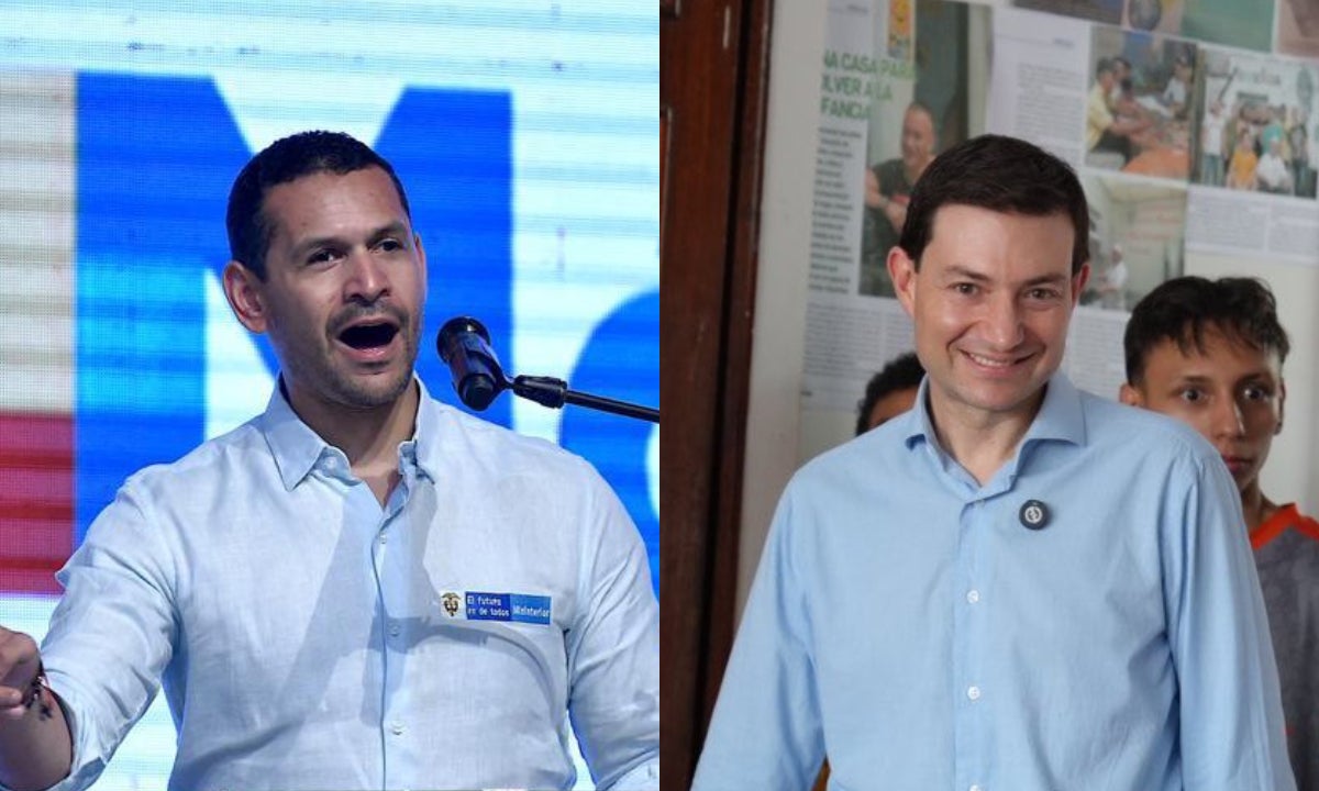 Combo de imágenes del exministro del Interior Daniel Palacios y el excontralor Carlos Felipe Córdoba.