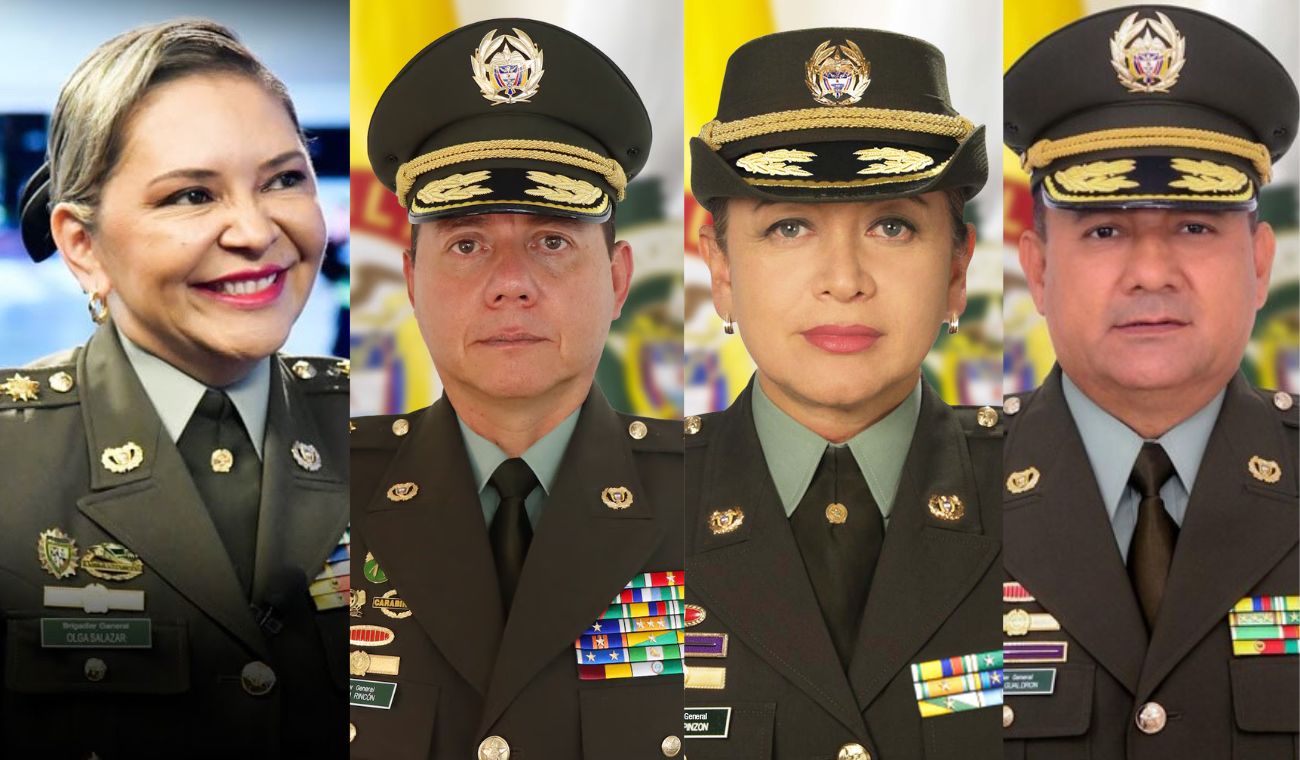 Generales Olga Salazar, William Rincón, Sandra Pinzón y José Daniel Gualdrón