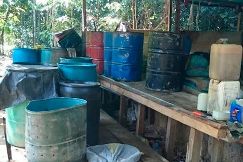 Laboratorio de procesamiento de drogas