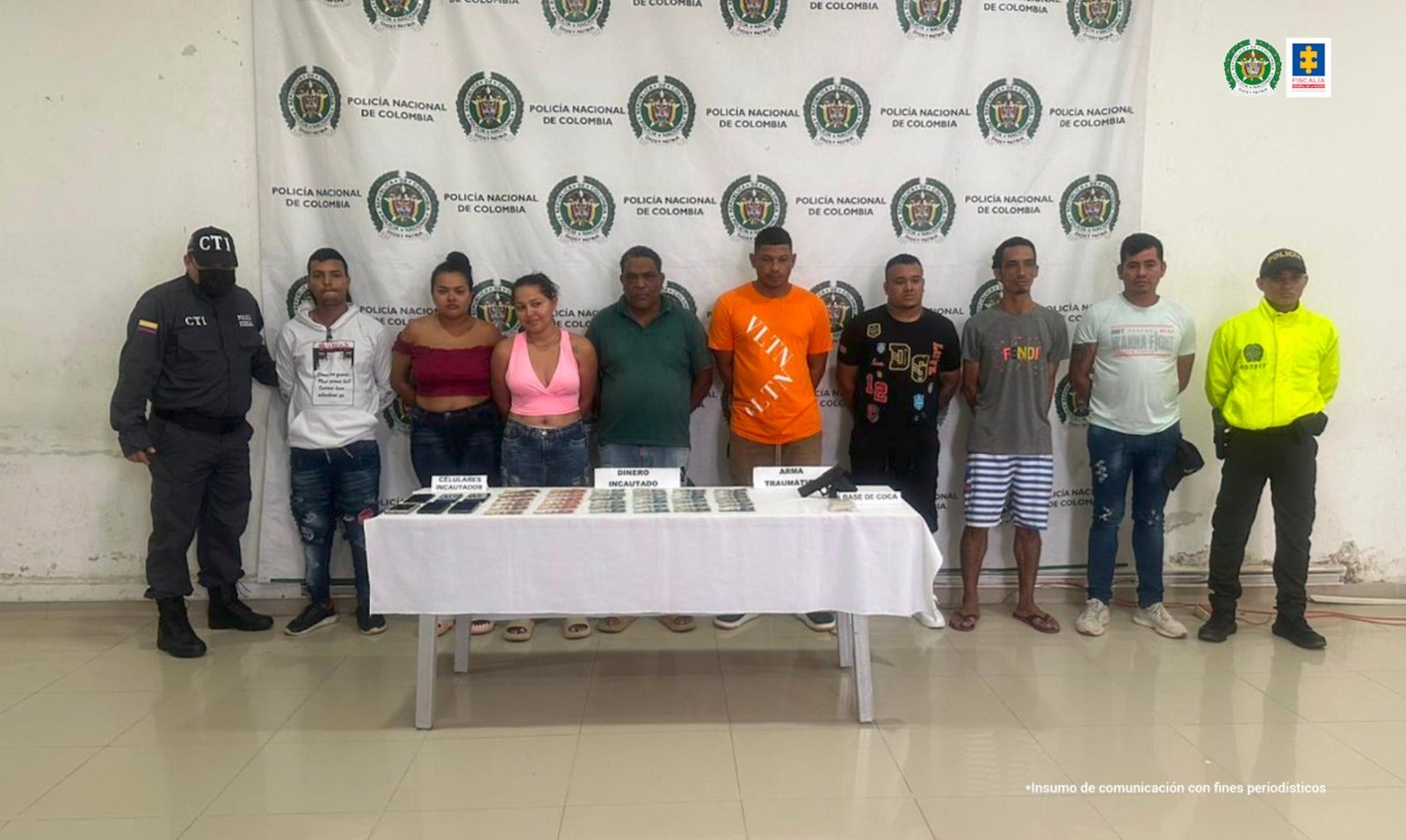  Los capturados fueron enviados a la cárcel. 