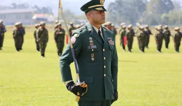 Imagen del general Federico Mejía en una ceremonia de ascensos del Ejército.