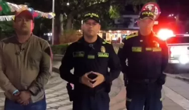 El secretario de Gobierno de El Colegio, Andrés Guzmán, y el comandante de la Policía de Cundinamarca, Mauricio Herrera