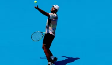 Daniel Galán en la disputa del clasificatorio del US Open 