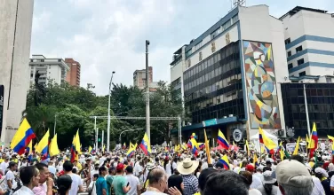 Marcha en apoyo al expresidente Uribe en Medellín