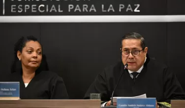Magistrado de la Jurisdicción Especial para la Paz (JEP), Camilo Suárez | magistrada Ana Ochoa  | Bogotá | Septiembre 2025