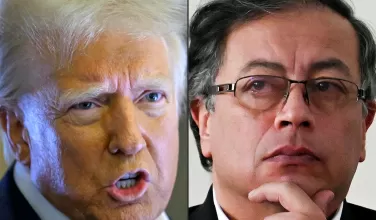 Combo de imágenes de los presidentes Donald Trump, de Estados Unidos, y Gustavo Petro, de Colombia