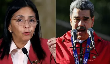 Delcy Rodríguez y Nicolás Maduro