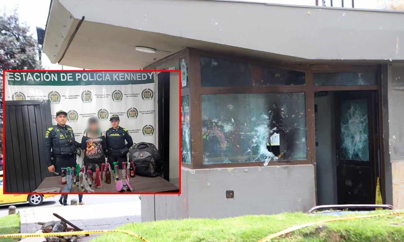 Mujer capturada con explosivos cerca a un CAI de la Policía