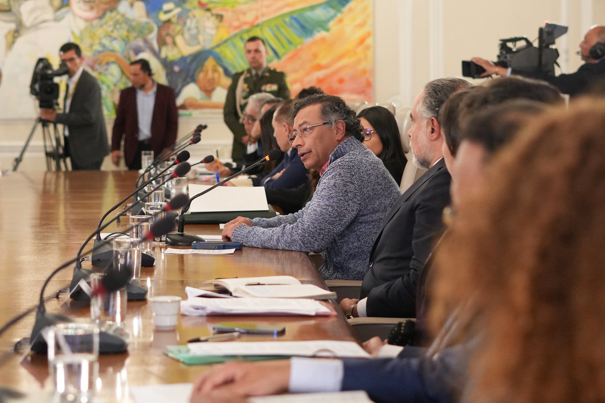 Presidente Gustavo Petro en el consejo de ministros. 