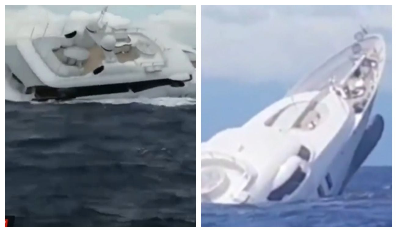 Video del yate que se hunde en Italia