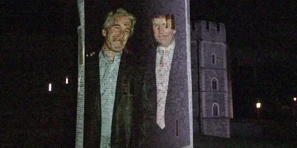 Imágenes de Donald Trump y Jeffrey Epstein en el castillo de Windsor