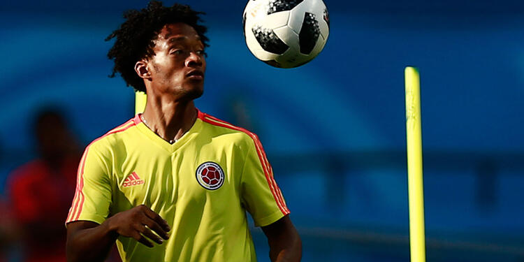 Juan Guillermo Cuadrado entrenando con la Selección Colombia