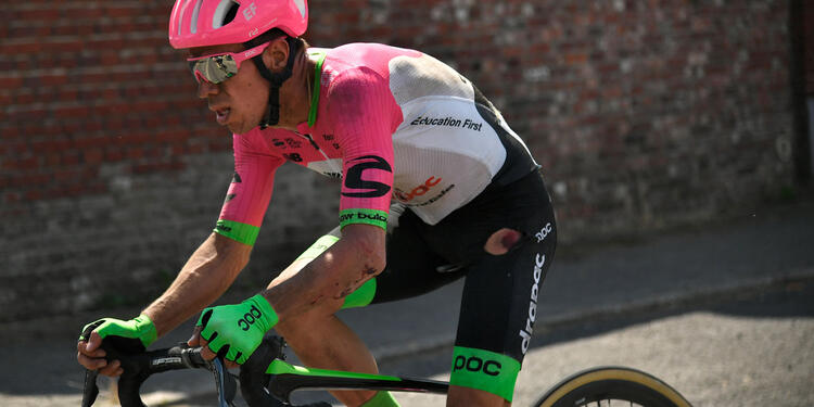 Rigoberto Urán durante la novena etapa del Tour de Francia